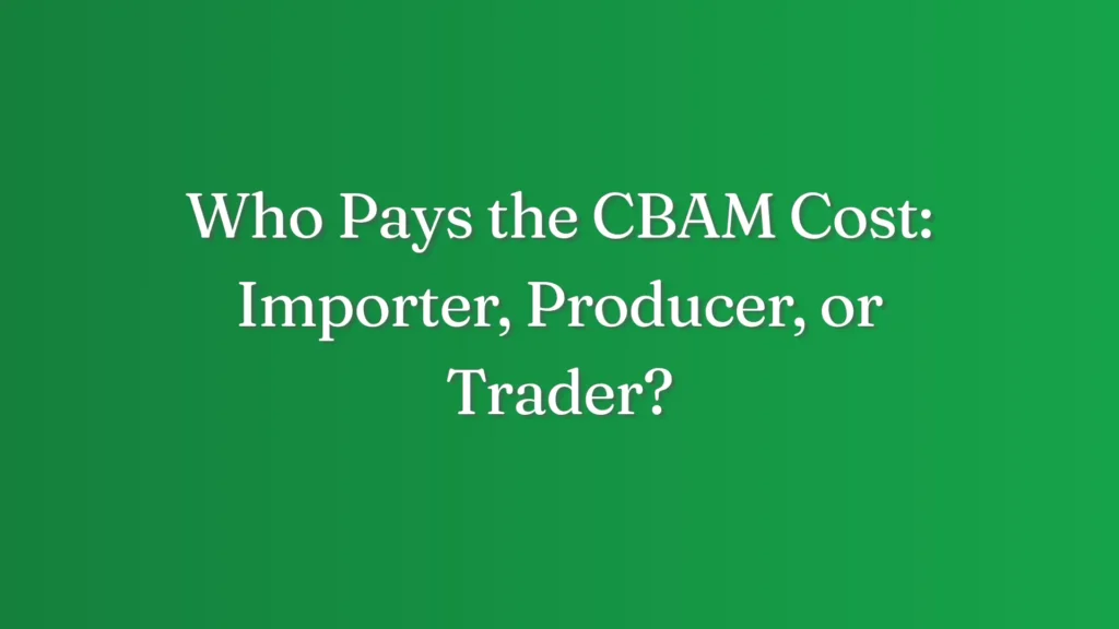 Who Pays the CBAM Cost Importer Producer or Trader