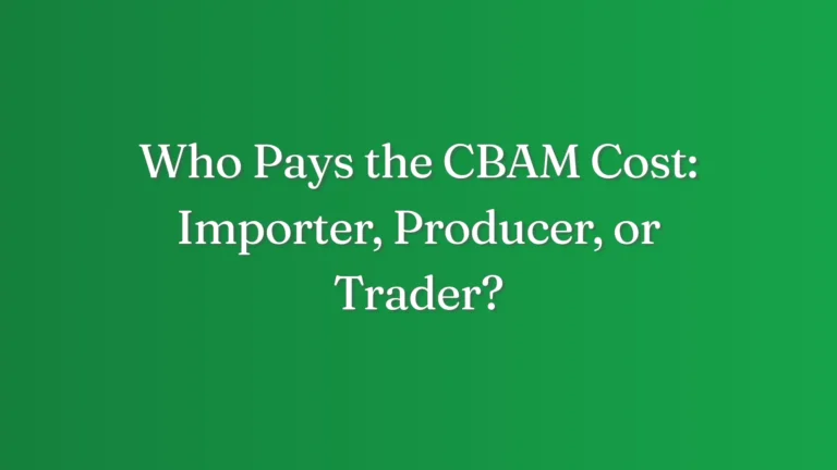 Who Pays the CBAM Cost Importer Producer or Trader